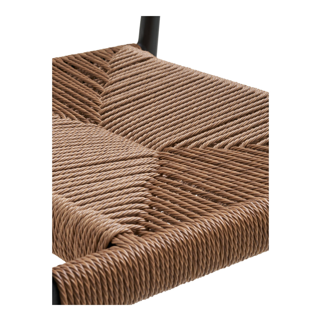 Scaun de dining, aluminiu/ratan sintetic PE, natur, cadru negru
