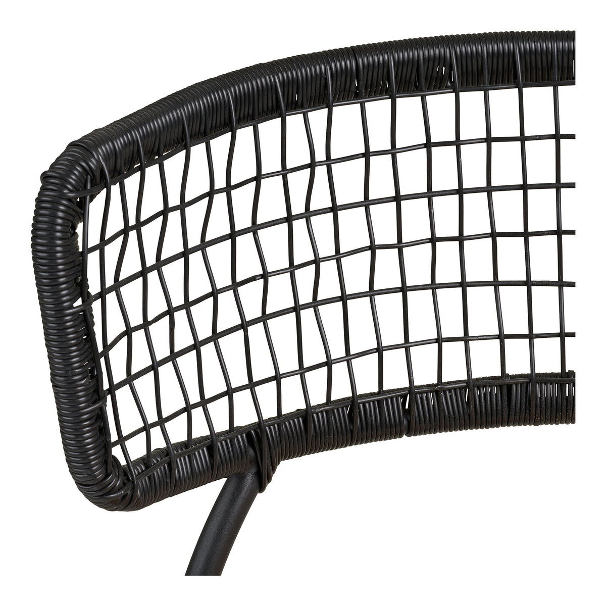 Scaun de dining, tec/poliratan, negru/natur, picioare negre