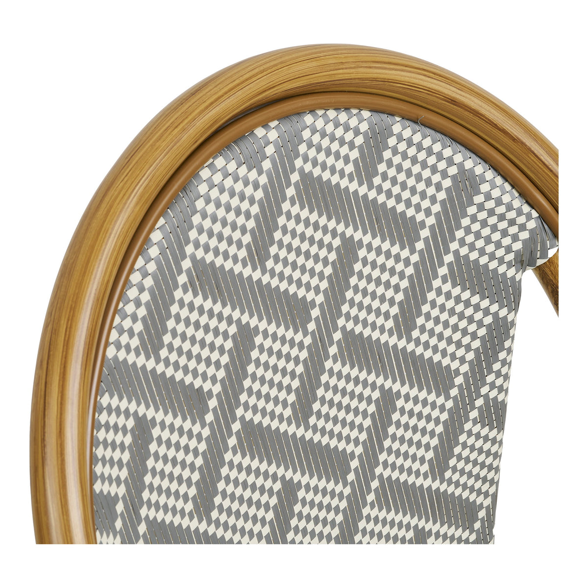 Scaun de dining, aluminiu/textilenă, gri, cadru cu aspect de bambus