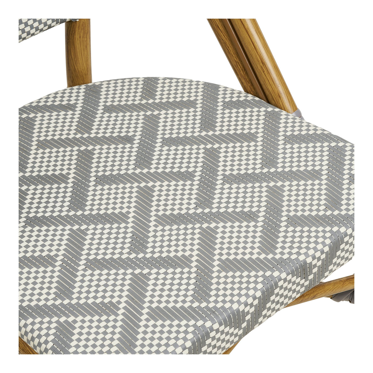 Scaun de dining, aluminiu/textilenă, gri, cadru cu aspect de bambus