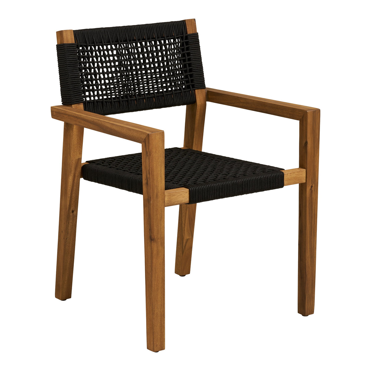 Scaun de dining, salcâm/poliester, negru/natur