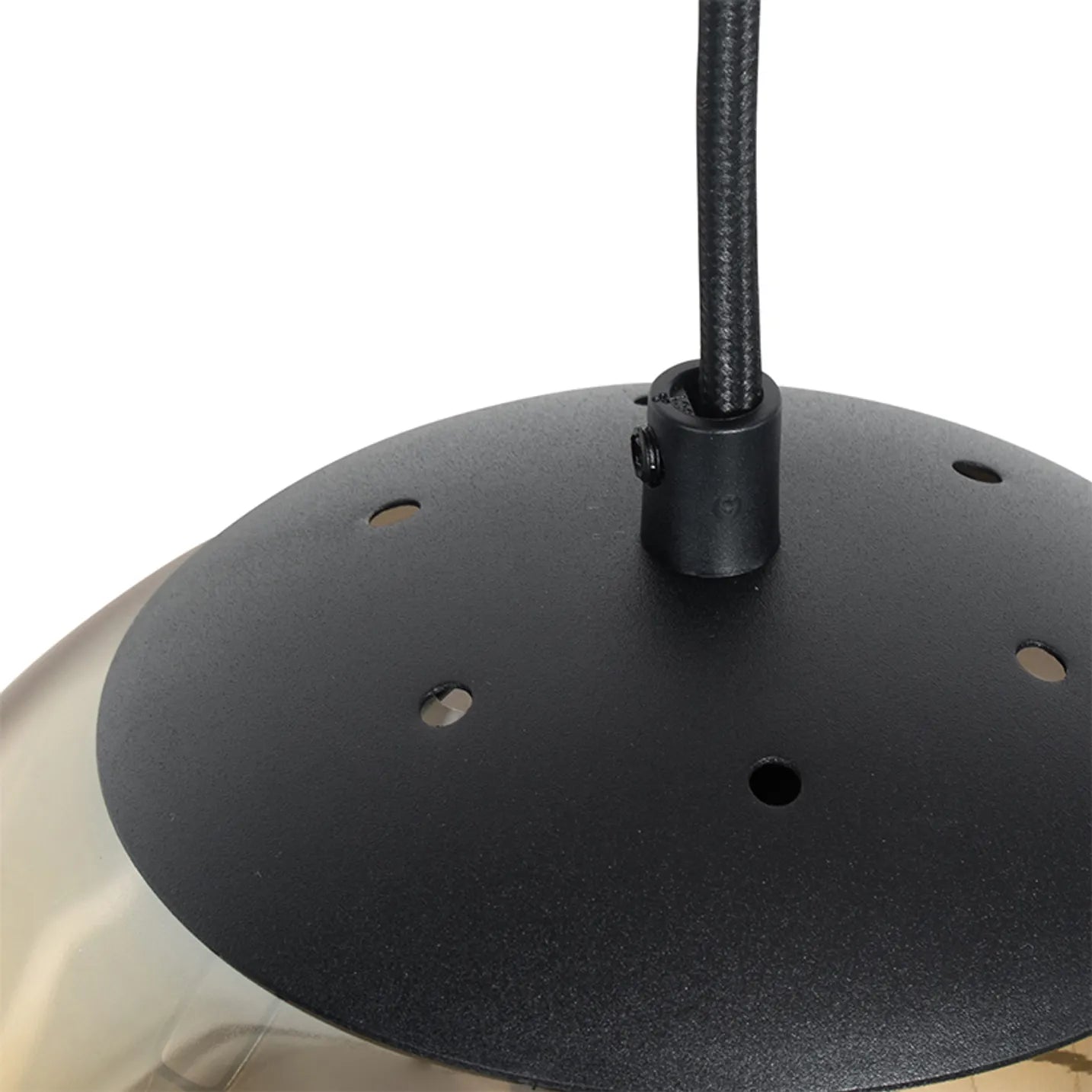 Lampă suspendată neagră cu sticlă aurie cu 3 lumini Pallon