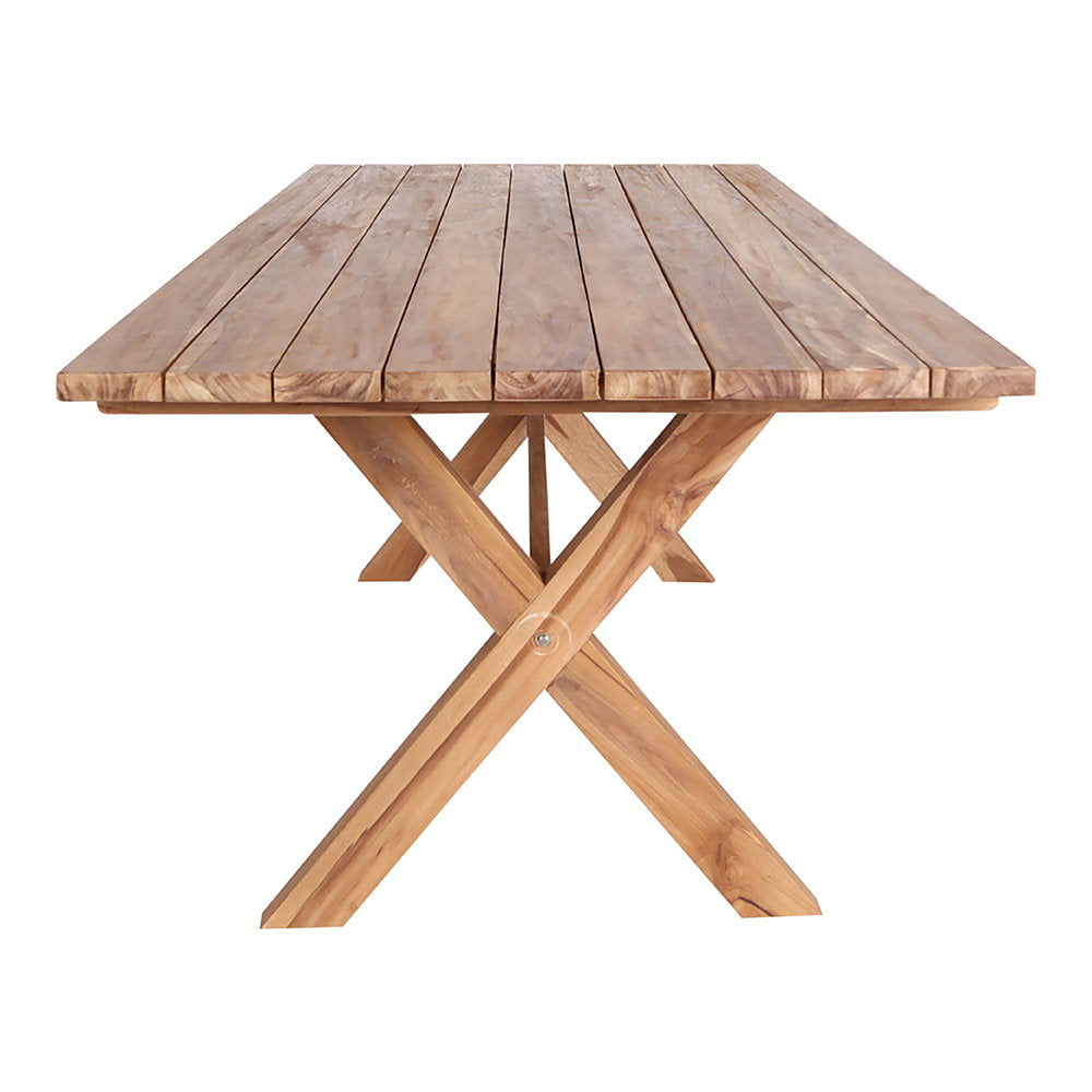 Masă de dining, tec, natur, 200x90x75 cm