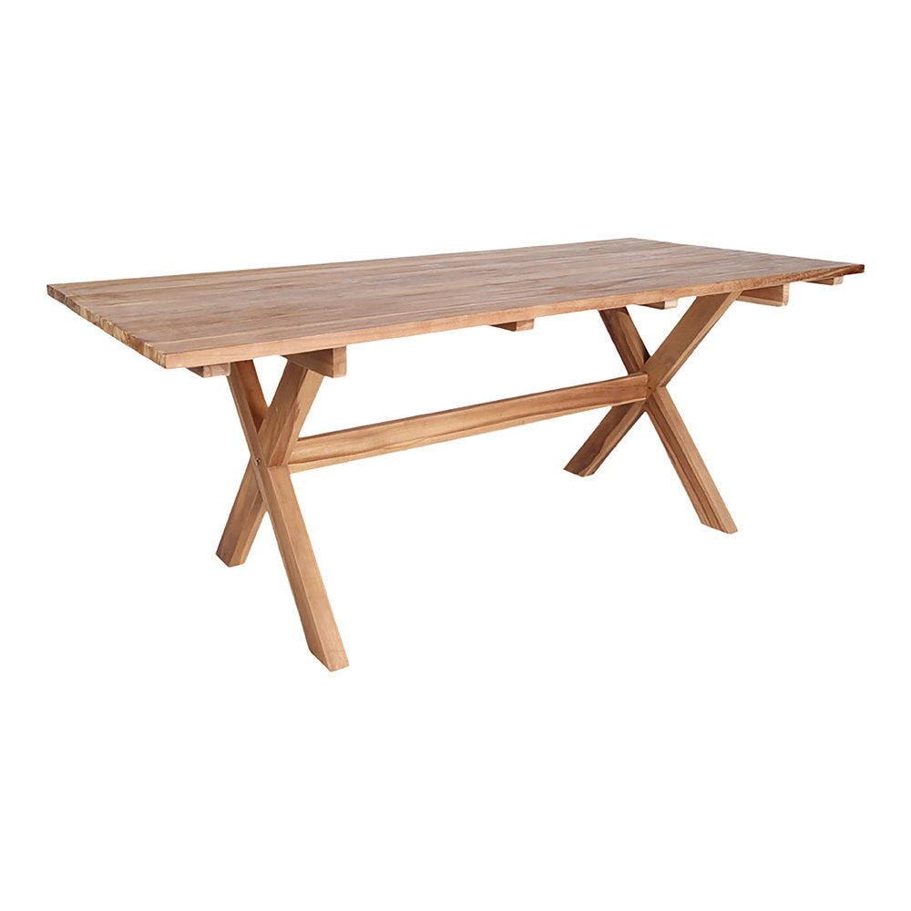 Masă de dining, tec, natur, 200x90x75 cm