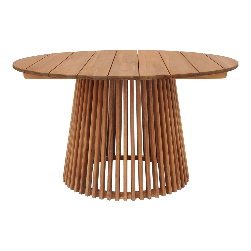 Masă de dining, tec, natur, ø120x75 cm