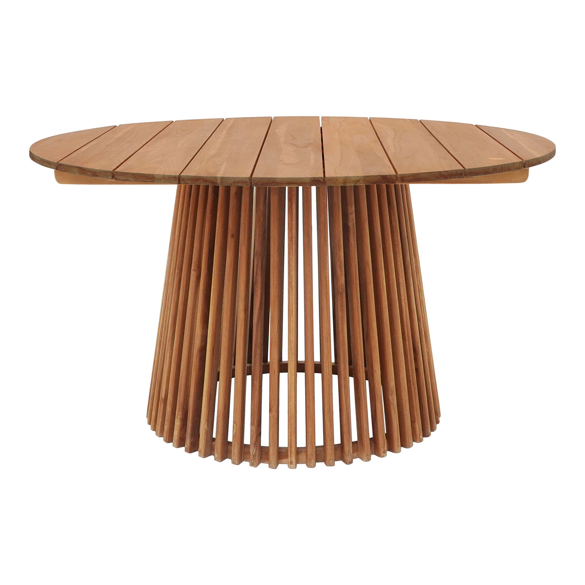 Masă de dining, tec, natur, ø120x75 cm