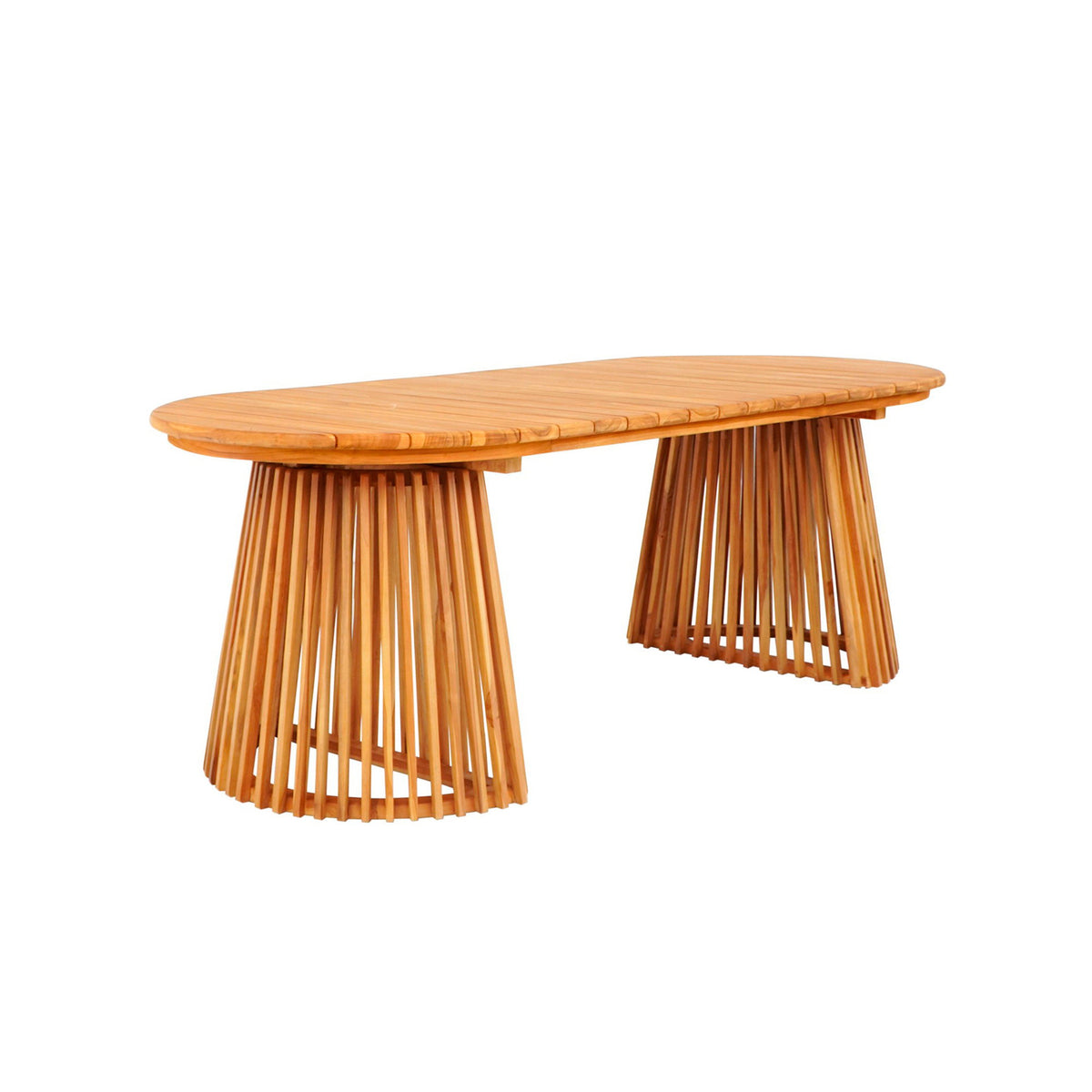 Masă de dining, tec, natur, 90x200x75 cm