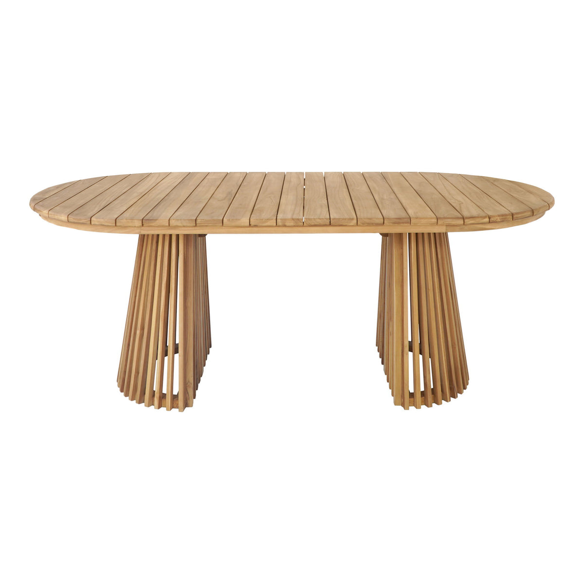 Masă de dining, tec, natur, 100x200x75 cm