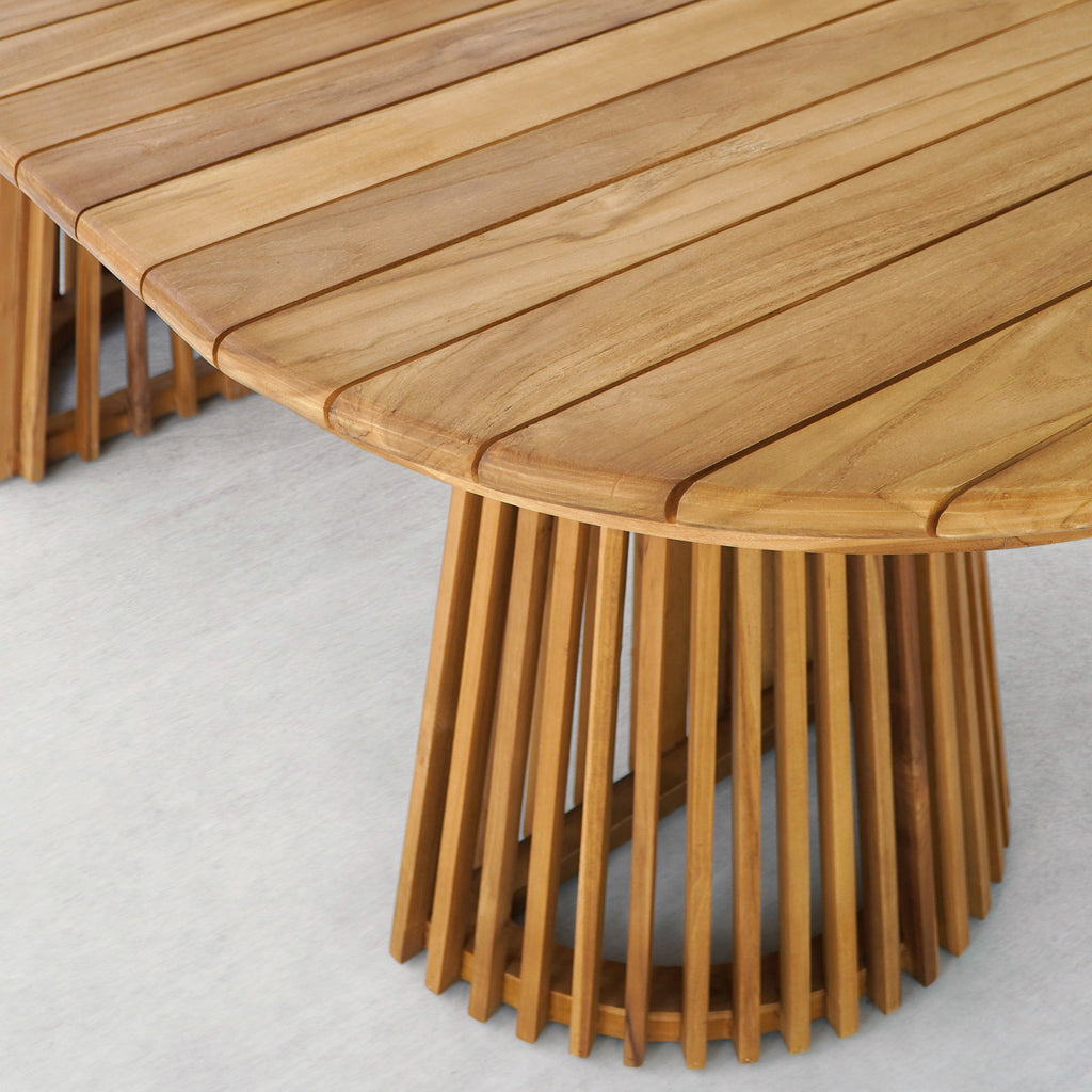 Masă de dining, tec, natur, 100x200x75 cm