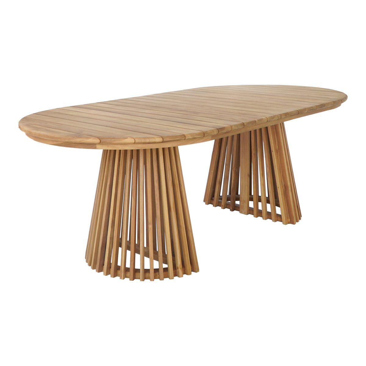 Masă de dining, tec, natur, 100x200x75 cm