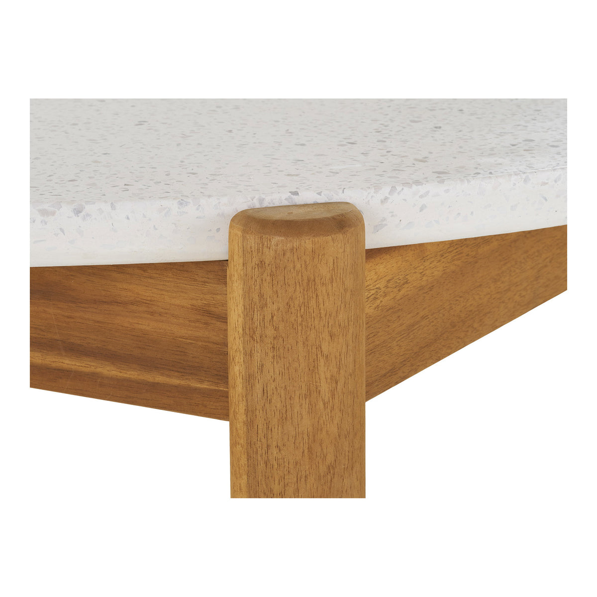 Masă de dining, salcâm/terrazzo, alb/natur, ø120x76 cm