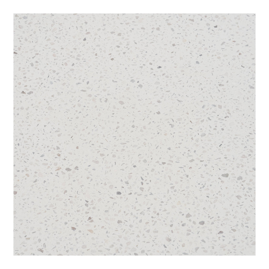 Masă de dining, salcâm/terrazzo, alb/natur, ø120x76 cm