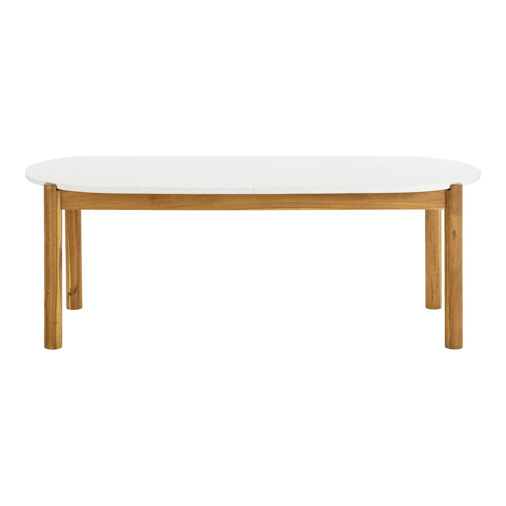 Masă de dining, salcâm/terrazzo, alb/natur, 95x210x76 cm