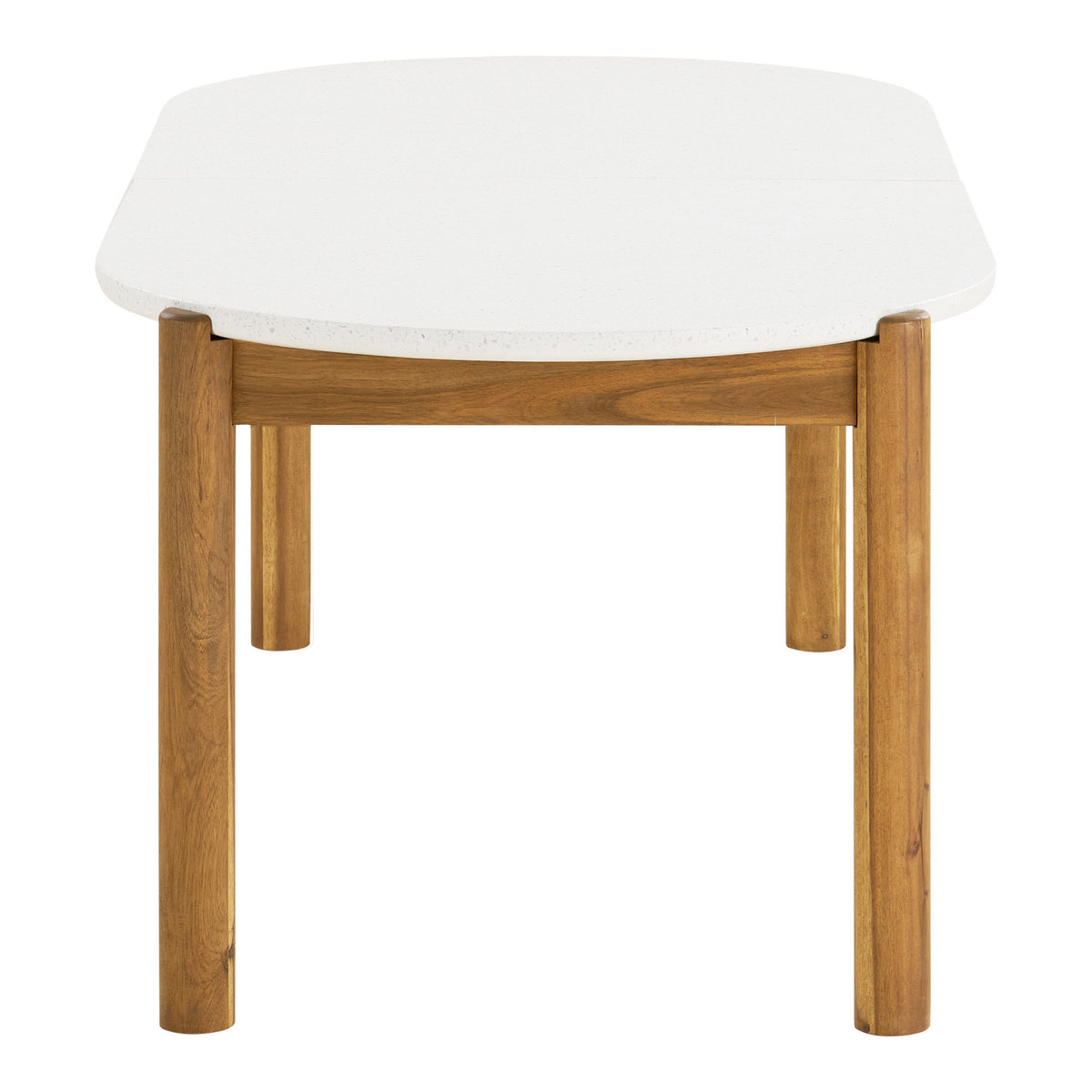 Masă de dining, salcâm/terrazzo, alb/natur, 95x210x76 cm
