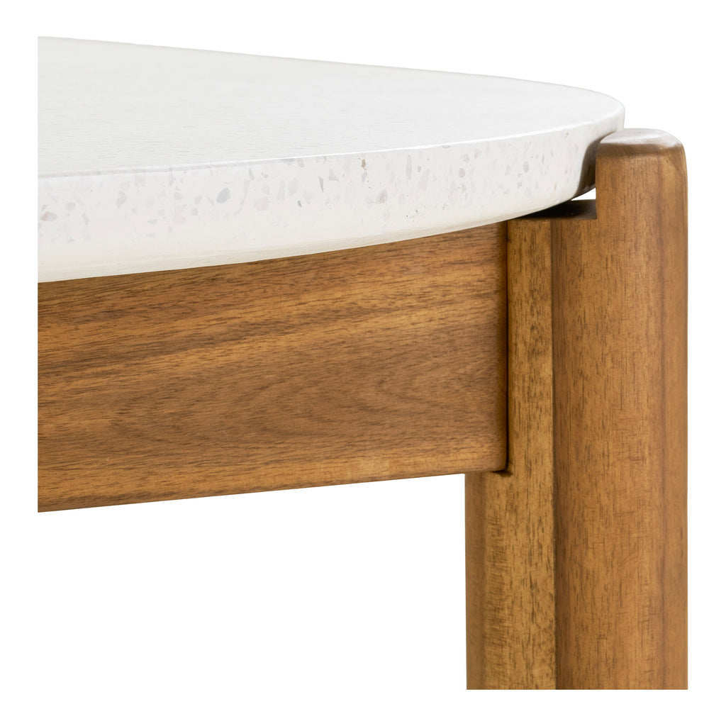 Masă de dining, salcâm/terrazzo, alb/natur, 95x210x76 cm