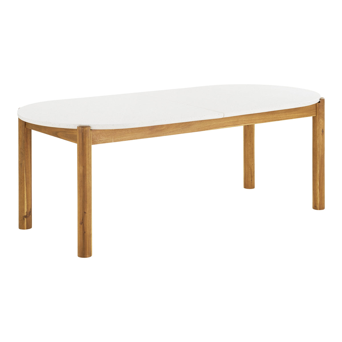 Masă de dining, salcâm/terrazzo, alb/natur, 95x210x76 cm