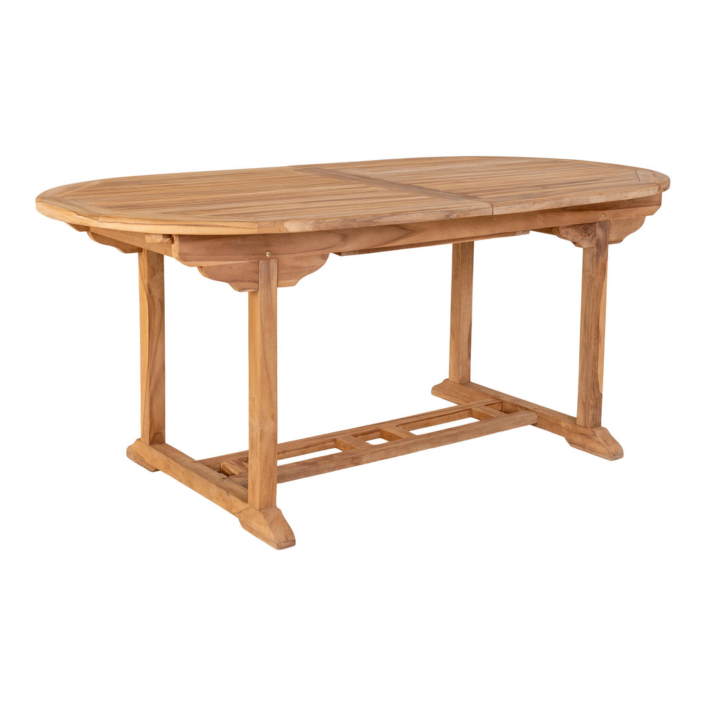 Masă de dining extensibilă din lemn de tec, natur, 90x180/240x75 cm