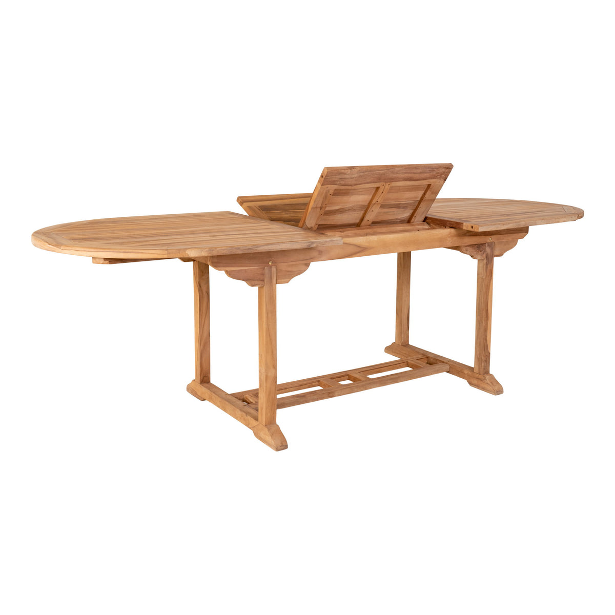 Masă de dining extensibilă din lemn de tec, natur, 90x180/240x75 cm