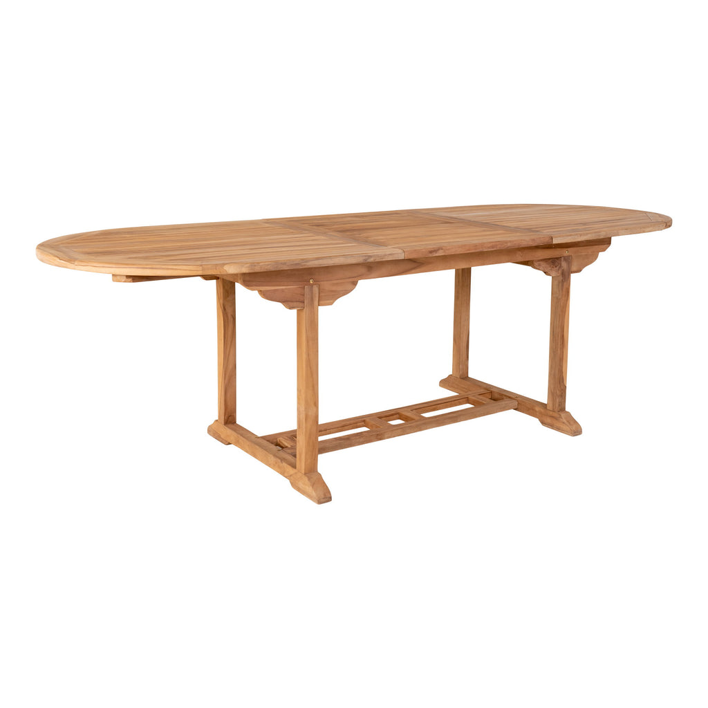 Masă de dining extensibilă din lemn de tec, natur, 90x180/240x75 cm