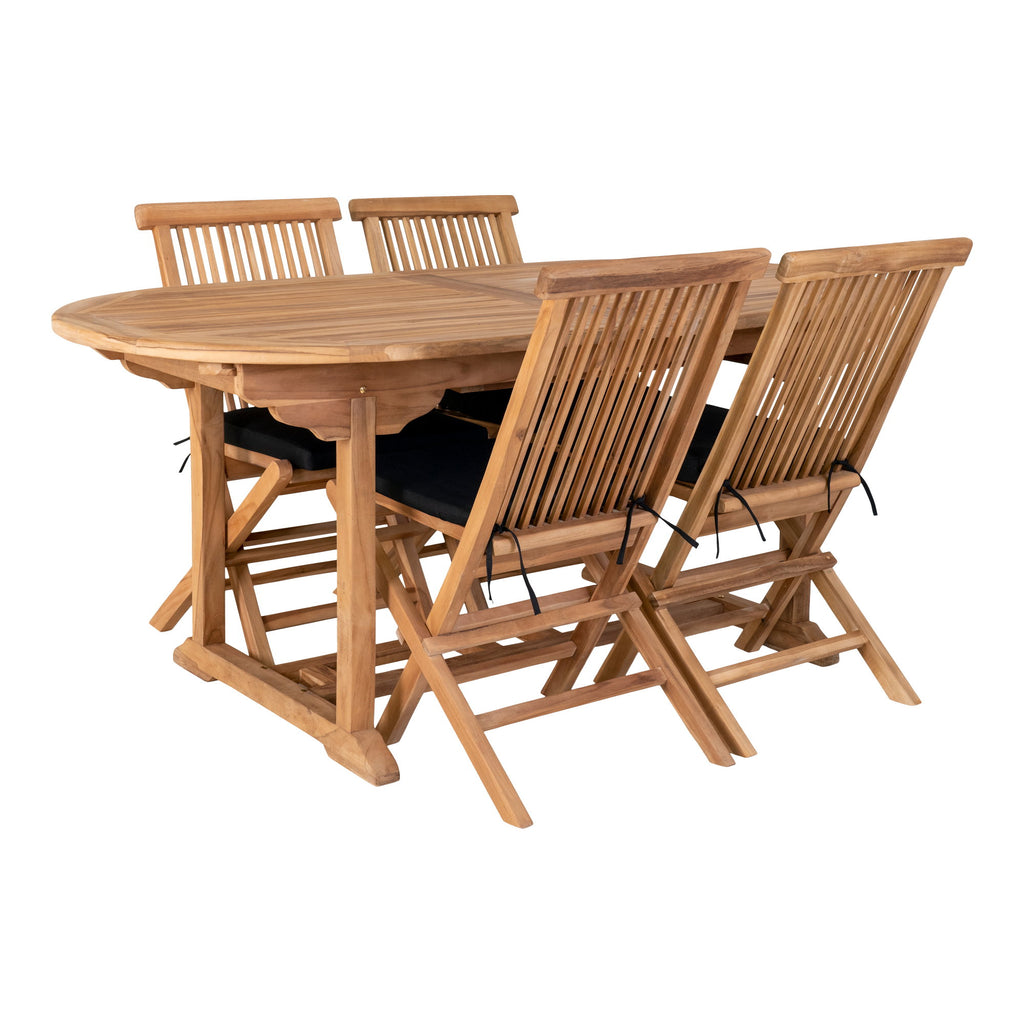 Masă de dining extensibilă din lemn de tec, natur, 90x180/240x75 cm