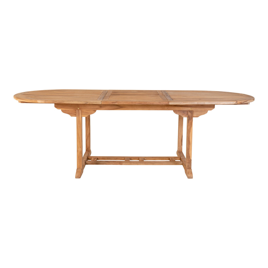 Masă de dining extensibilă din lemn de tec, natur, 90x180/240x75 cm