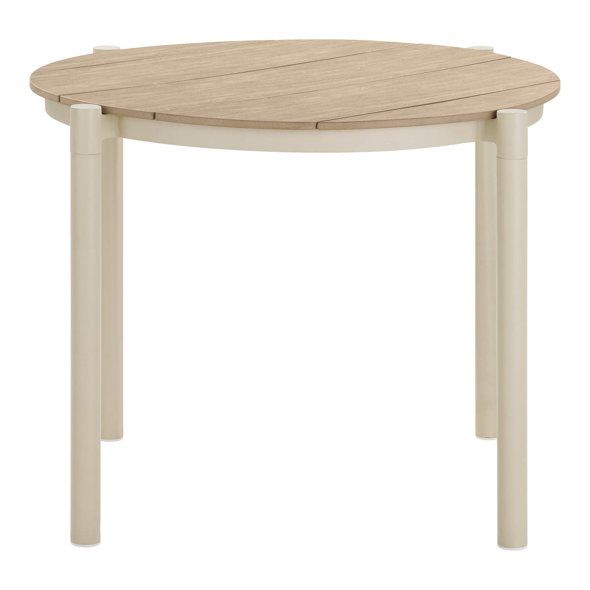 Masă de dining, aluminiu/material nonwood, nisipiu/natur, ø90x74 cm