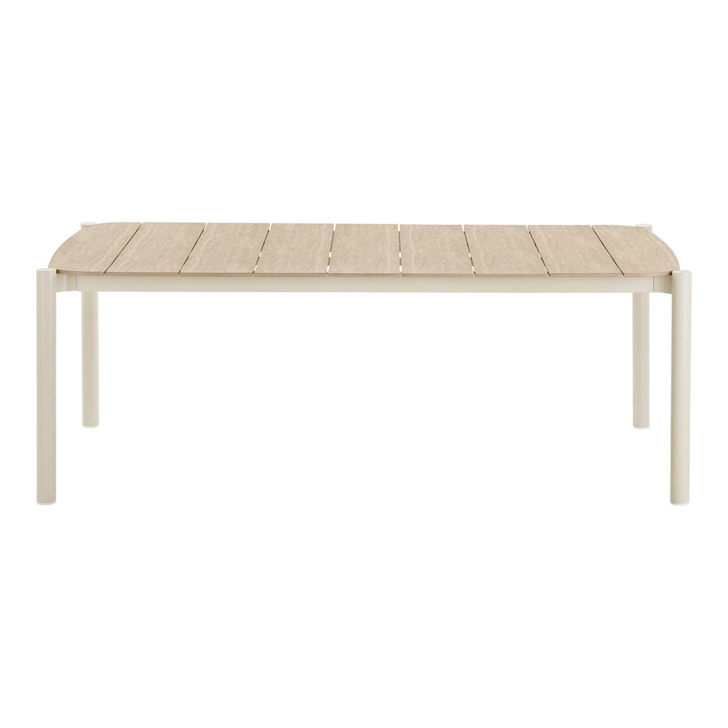 Masă de dining, aluminiu/material nonwood, nisipiu/natur, 100x200x74 cm