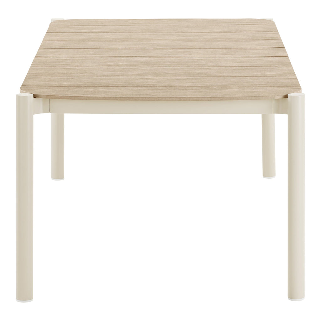 Masă de dining, aluminiu/material nonwood, nisipiu/natur, 100x200x74 cm