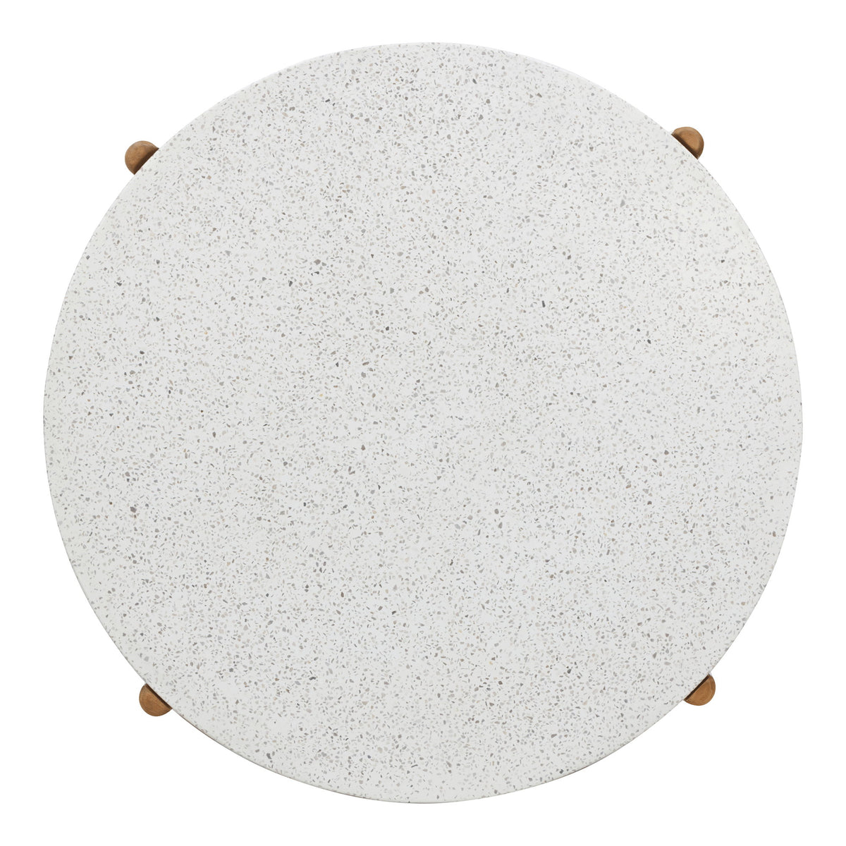 Masă de cafea, salcâm/terrazzo, alb/natur, ø84,5x38,5 cm