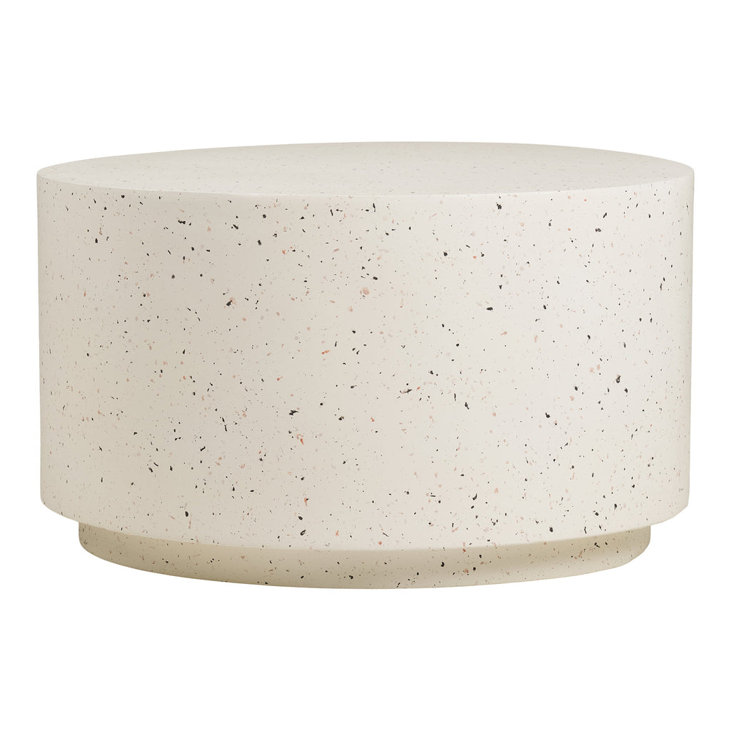 Masă de cafea, compozit fiberclay, aspect de terrazzo, ø70x40 cm