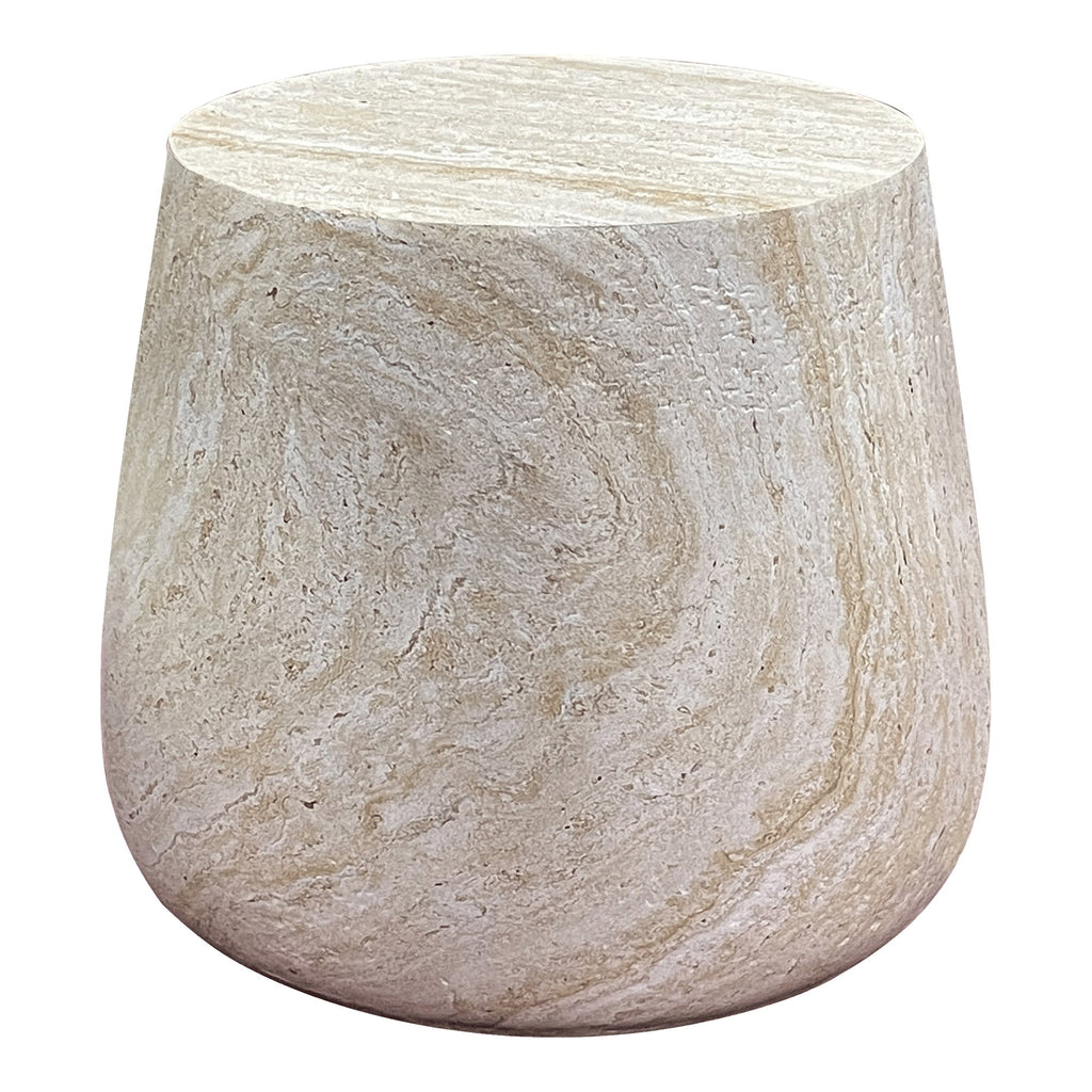 Masă laterală, compozit fiberclay, natur, ø47.5x41 cm