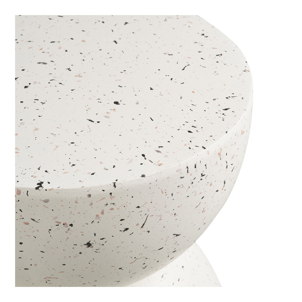 Masă laterală, compozit fiberclay, aspect de terrazzo, ø40x45 cm