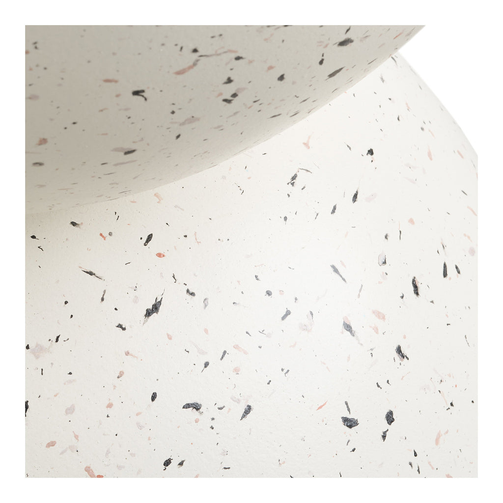 Masă laterală, compozit fiberclay, aspect de terrazzo, ø40x45 cm