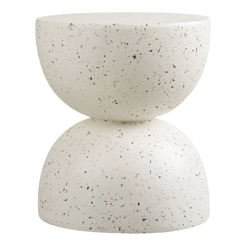 Masă laterală, compozit fiberclay, aspect de terrazzo, ø40x45 cm