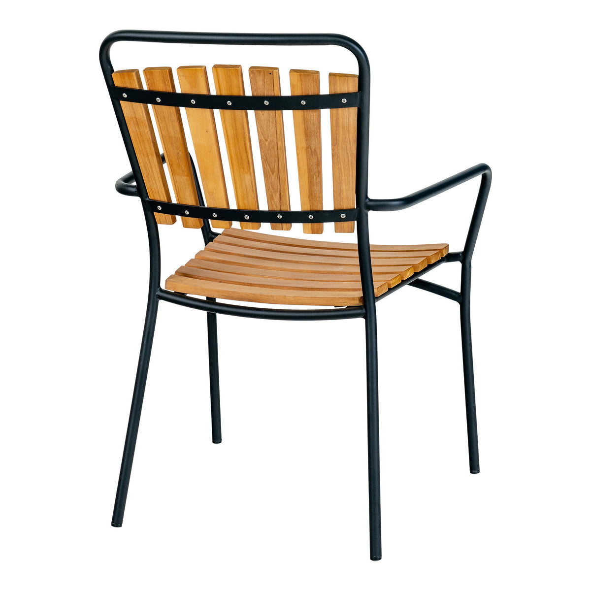 Scaun de dining, tec, cu cadru negru