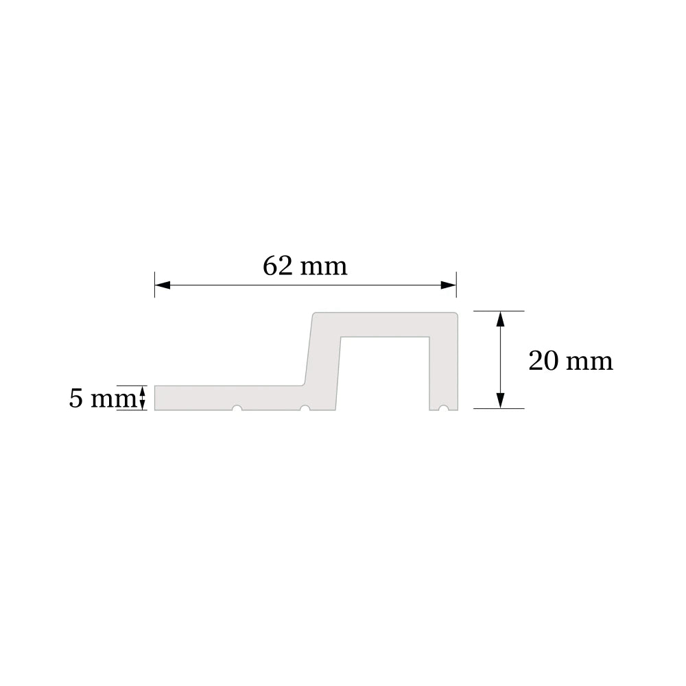 Profil capat panou decorativ riflaj polimer dur Lamelli Largo