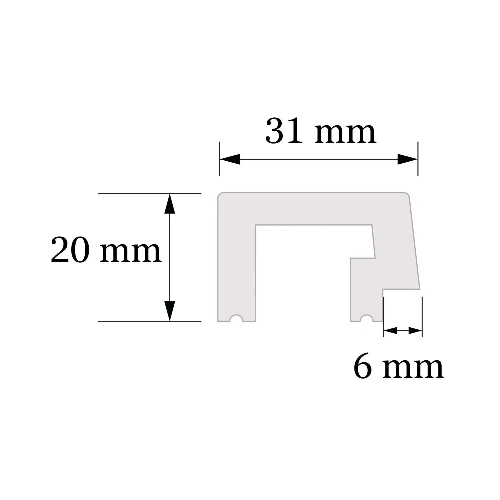 Profil capat panou decorativ riflaj polimer dur Lamelli Largo