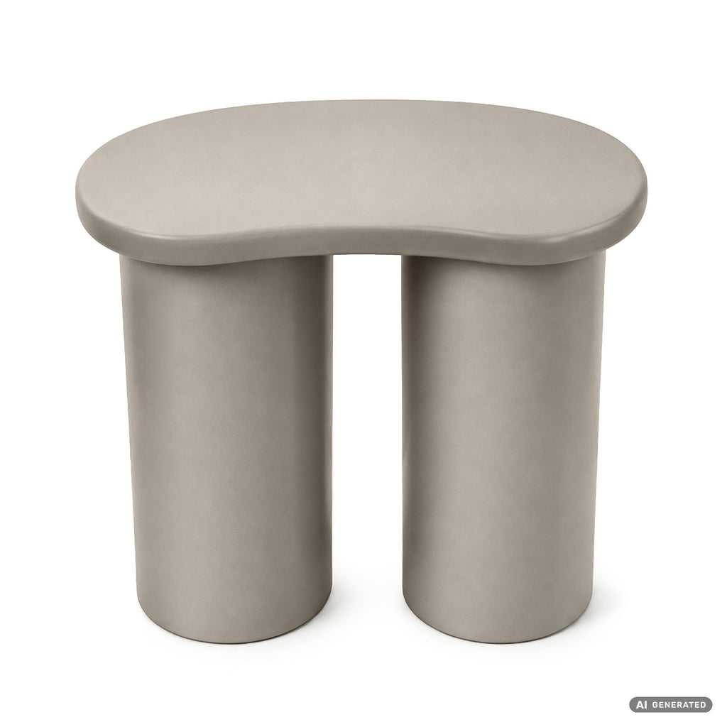Măsuță de cafea modernă CUBE 41 cm gri cu bază cilindrică dublă