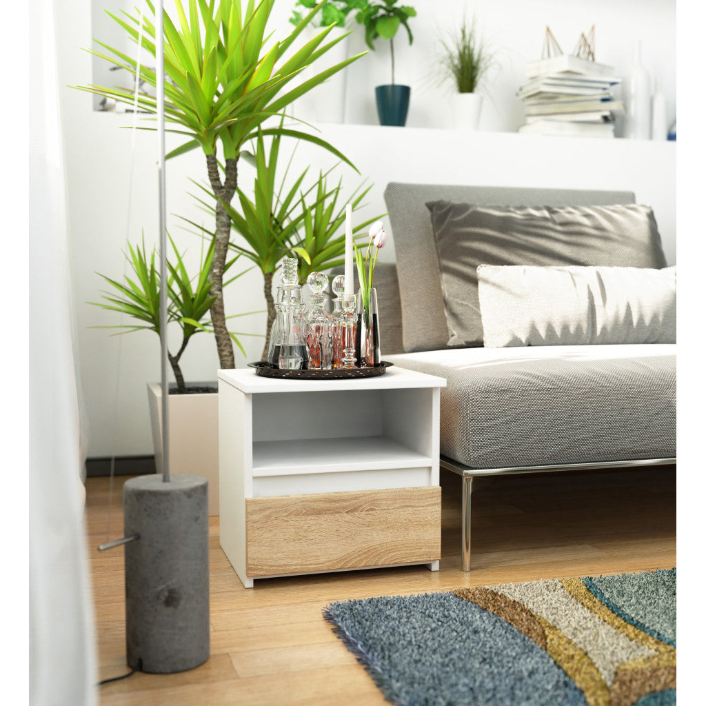 Noptiera alba cu sertar sonoma CL1