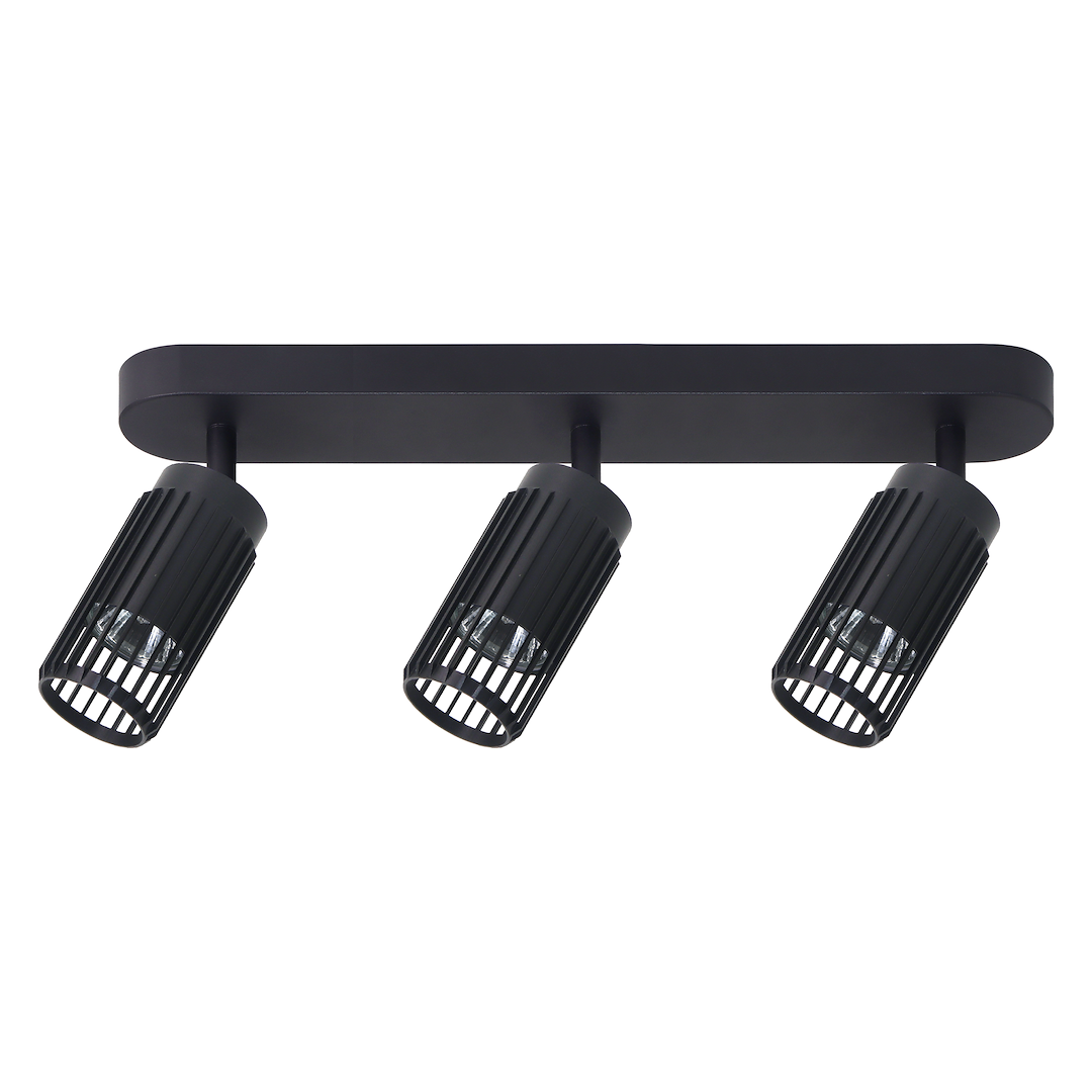 Plafoniera metalica neagra 3 lumini Vertical