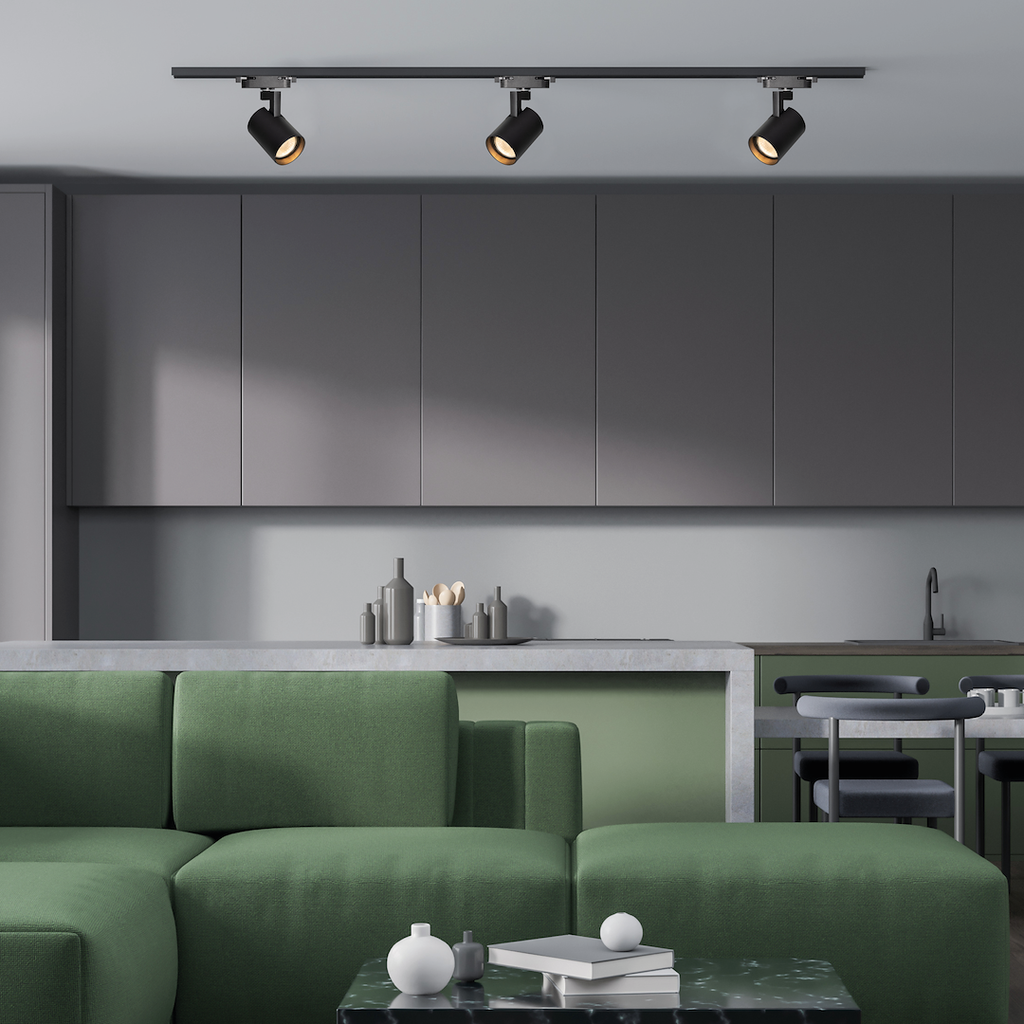 Proiector metalic negru Track Light Volf