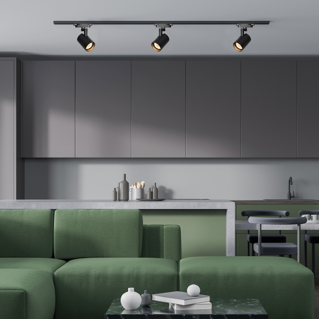 Proiector metalic negru Track Light Volf