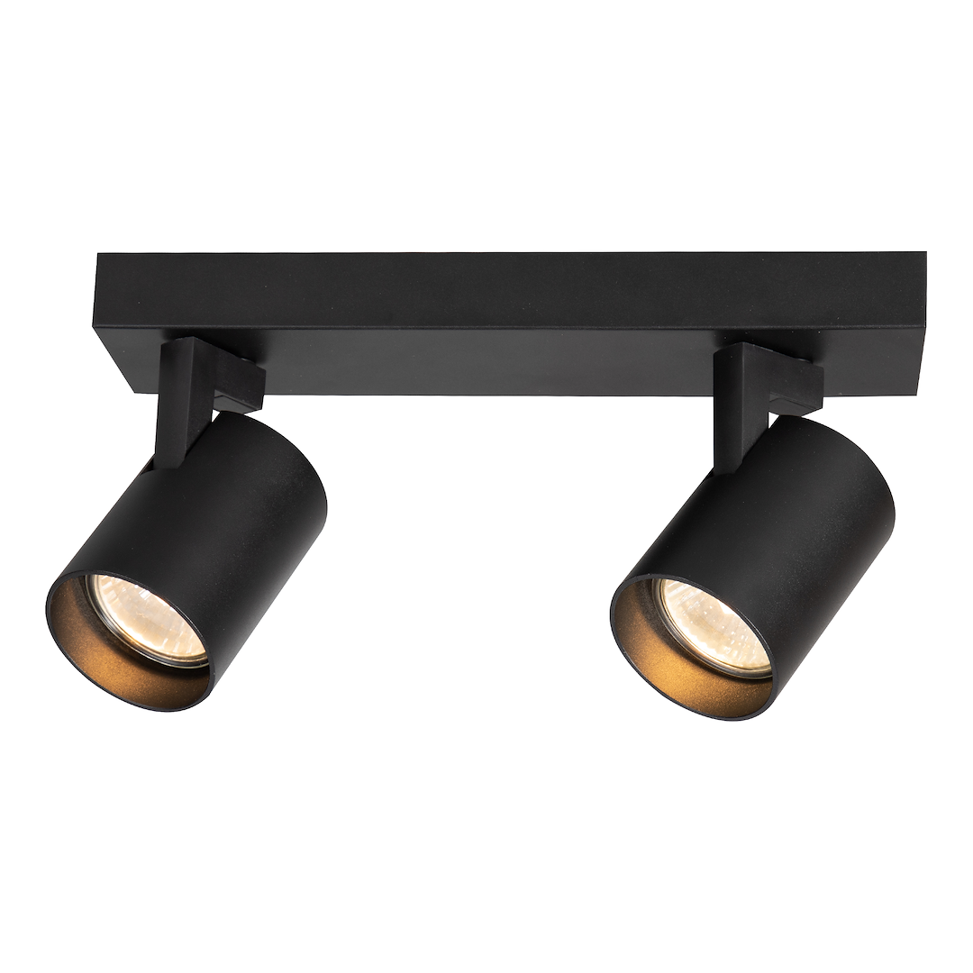 Plafoniera metalica neagra 2 lumini Volf