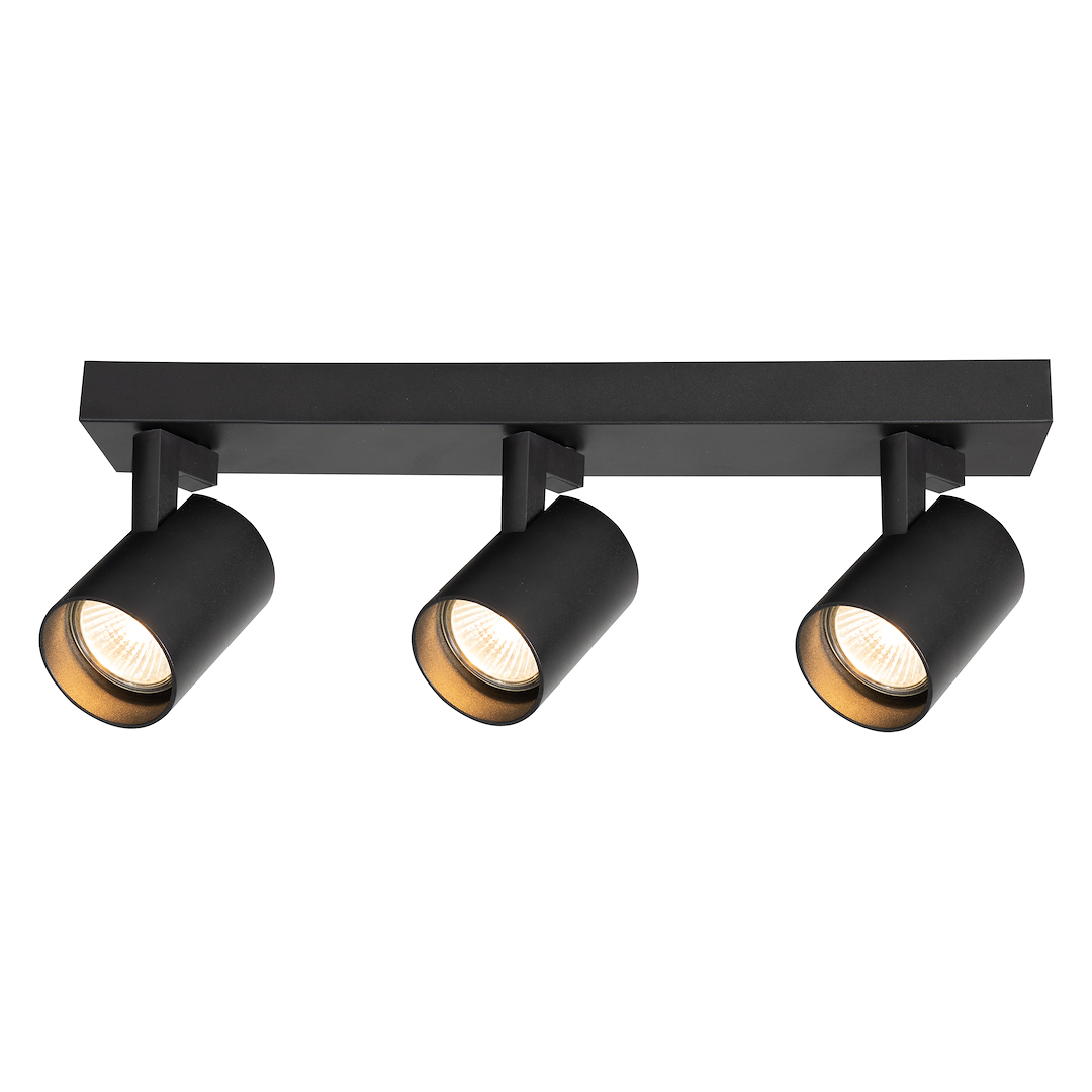 Plafoniera metalica neagra 3 lumini Volf