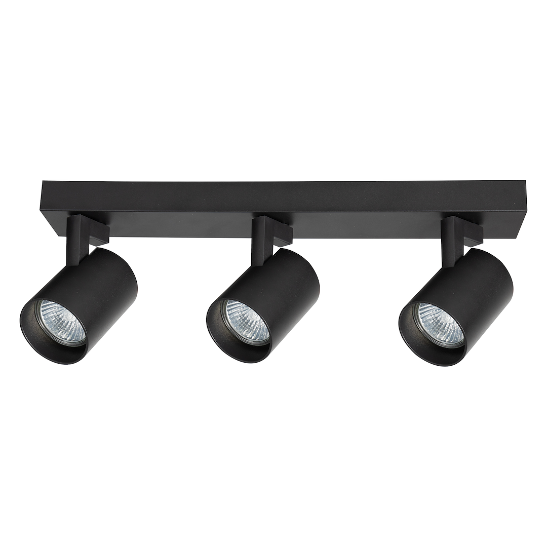 Plafoniera metalica neagra 3 lumini Volf
