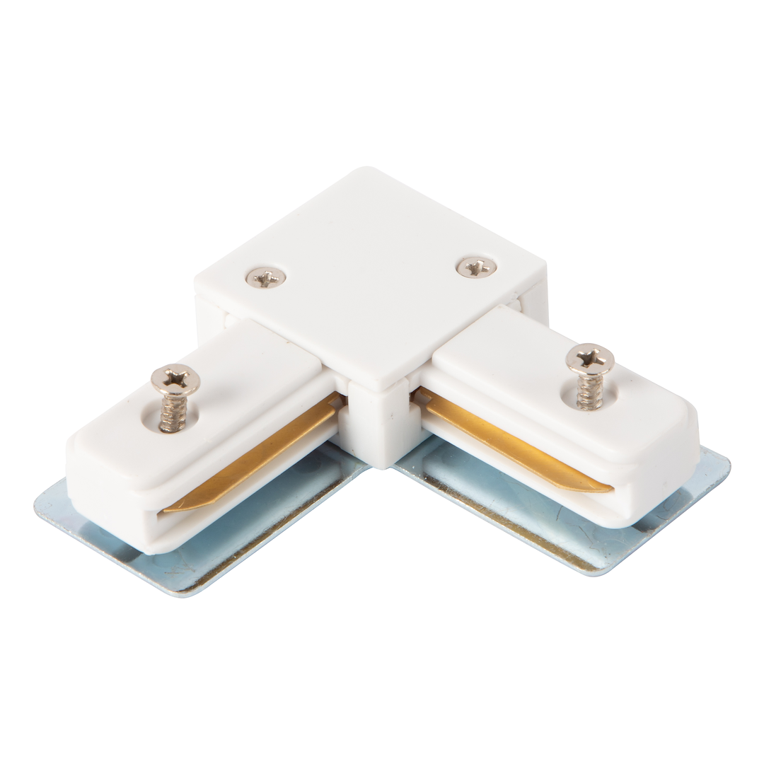 Conector L alb pentru sina monofazica Track Light