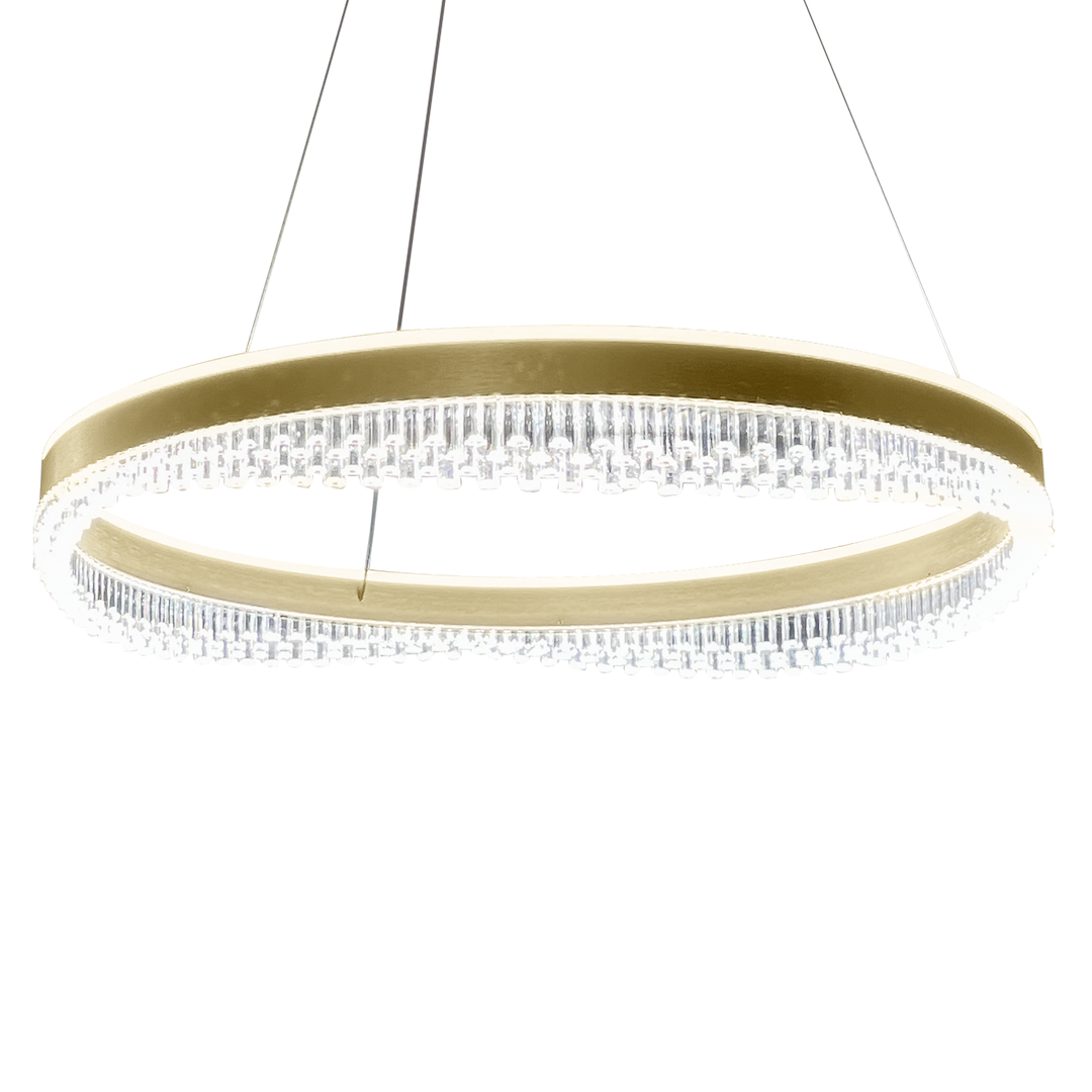 Lampa suspendata LED rotunda cu accente aurii Preciosa