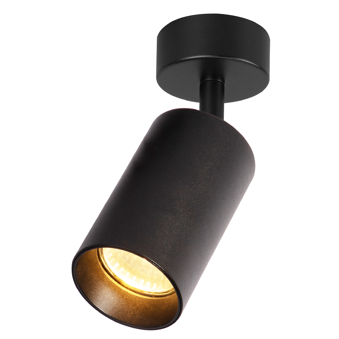 Spot metalic negru Pipe