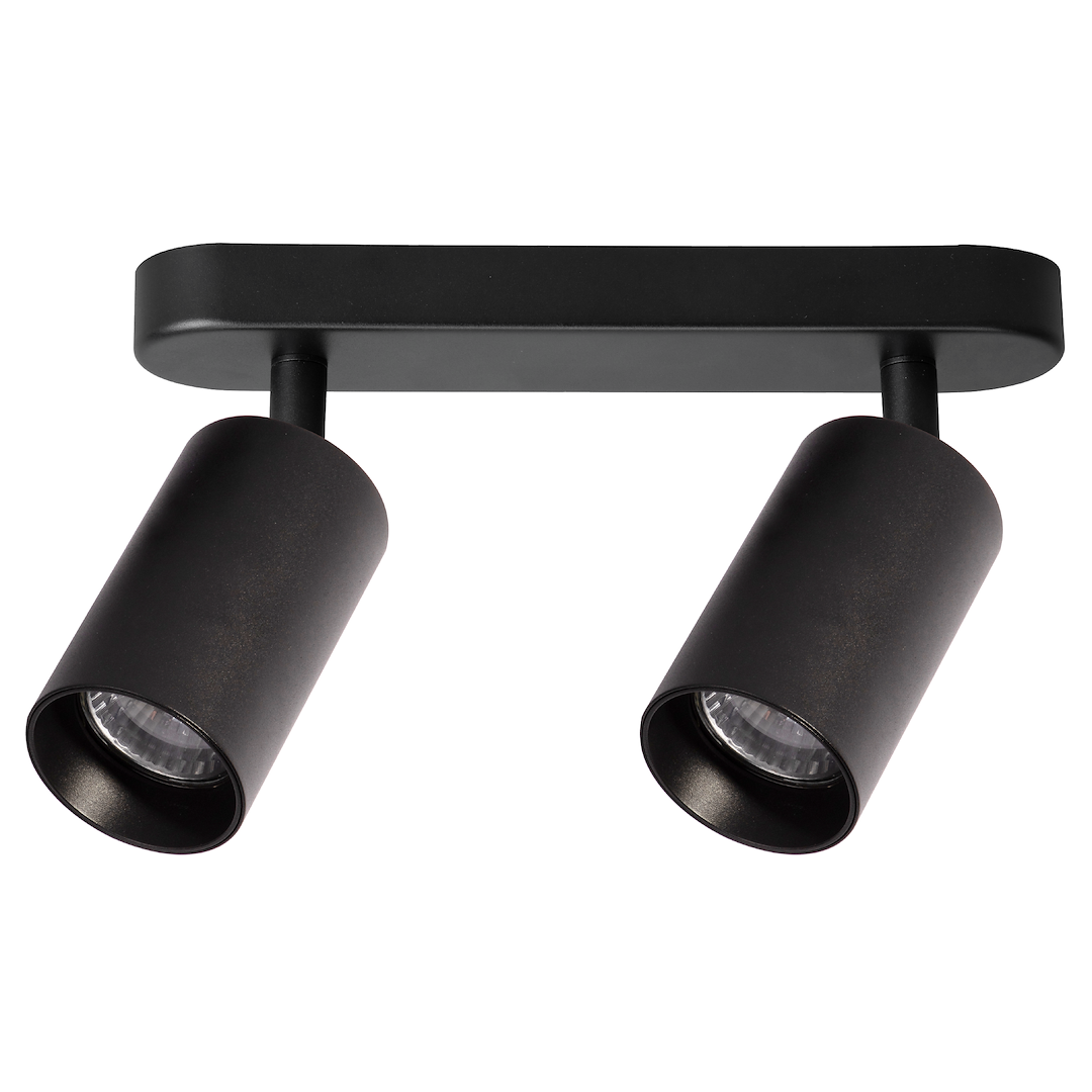 Plafoniera metalica neagra 2 lumini Pipe