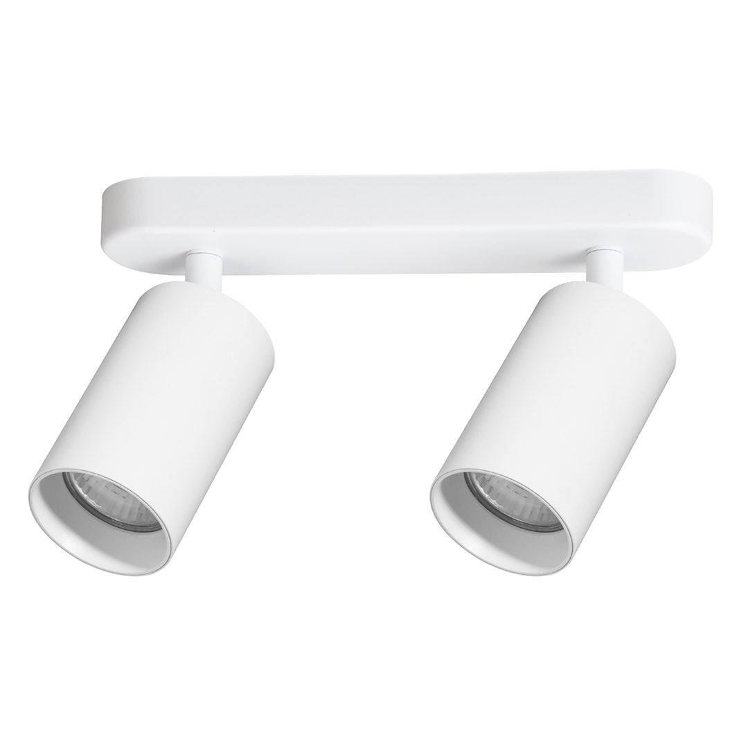 Plafoniera metalica alba 2 lumini Pipe